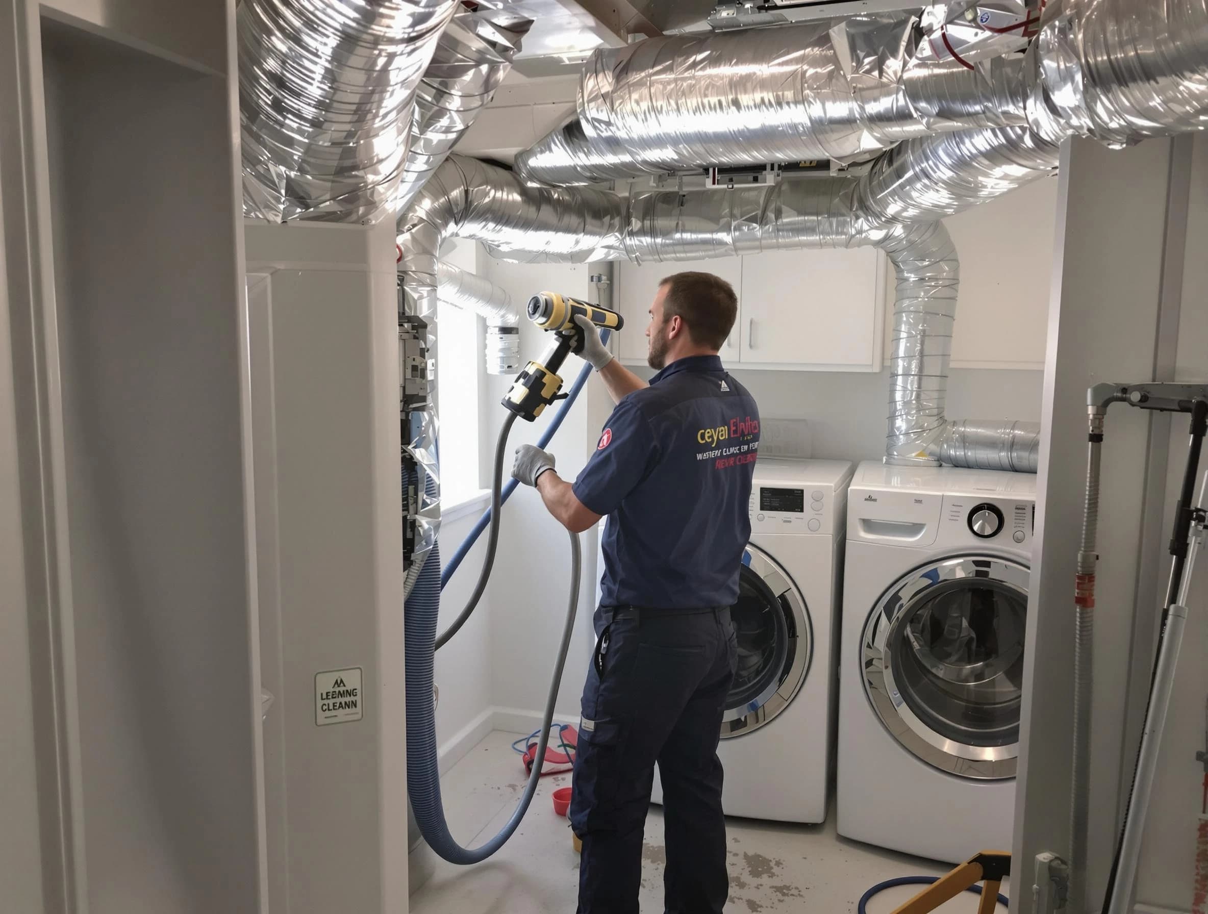Laurel Dryer Vent Cleaning specialist using advanced equipment for thorough duct cleaning in Laurel