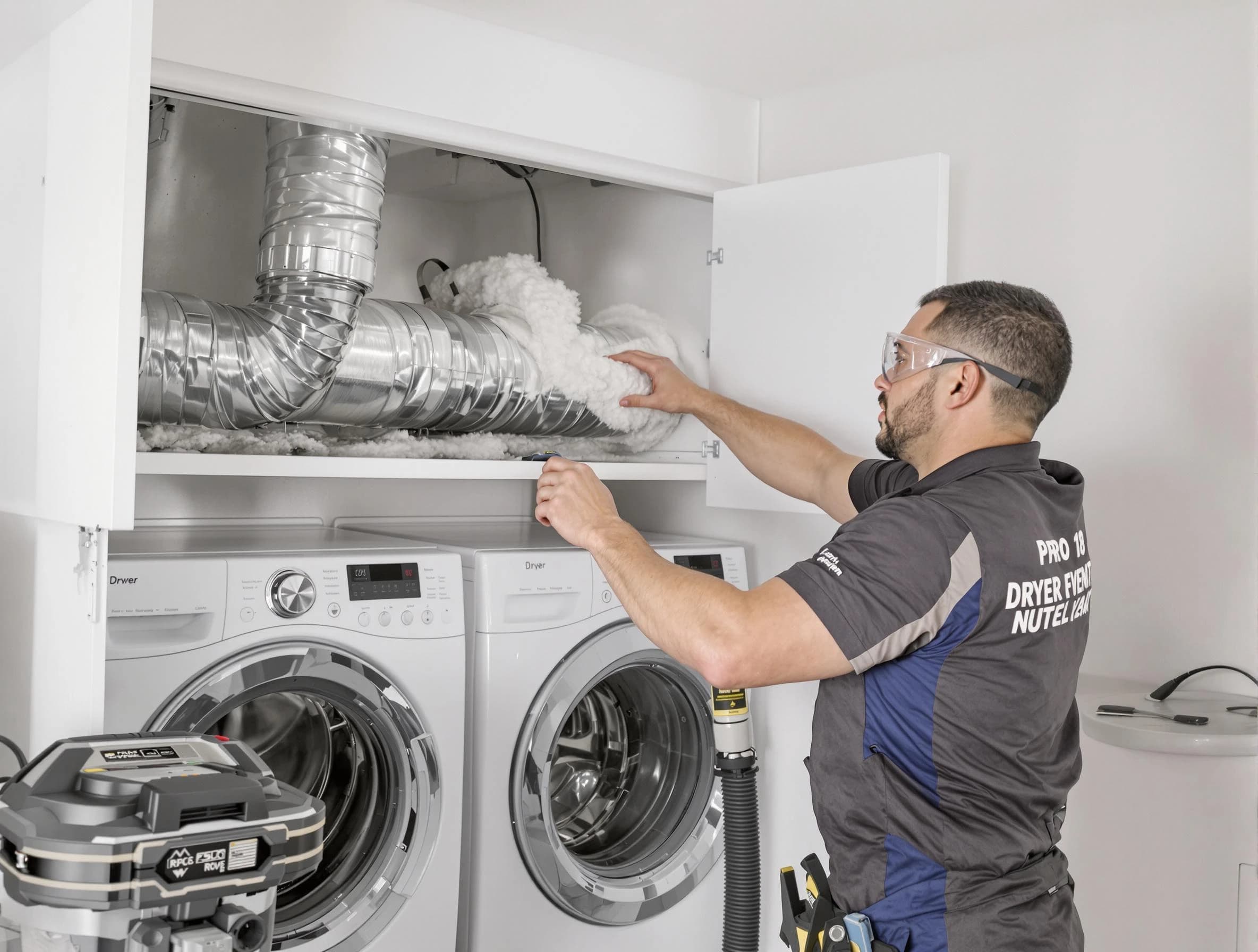 Laurel Dryer Vent Cleaning certified technician performing specialized gas dryer vent cleaning in Laurel