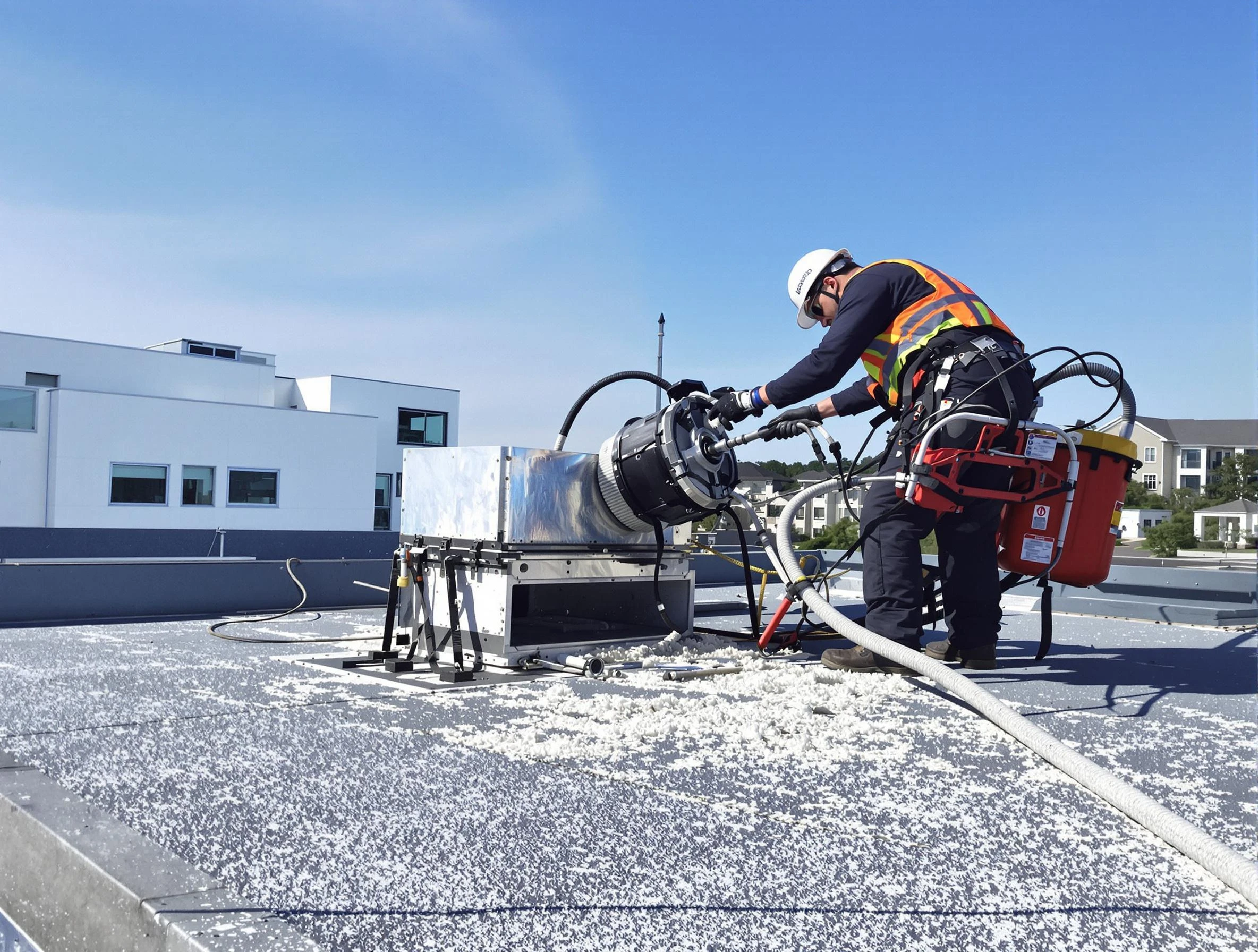 Cleaning Dryer Vent On Roof in Laurel